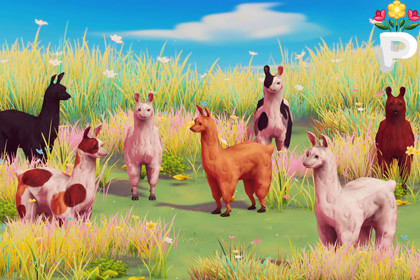 Country Critters: Stylized Hand-Painted Alpacas