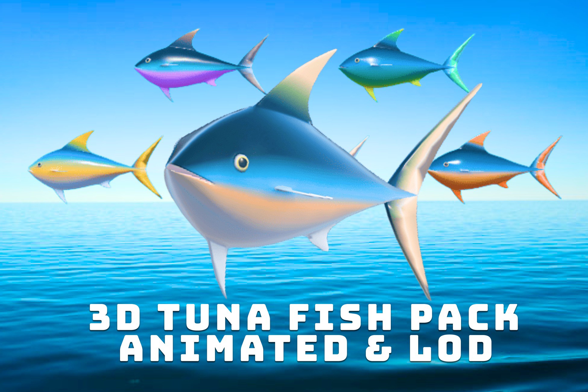 3D Tuna Fish Pack – Animated & LOD Ready by PTZ