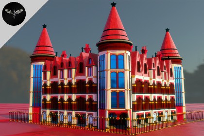 3D Low-Poly European Style Building | Architecture
