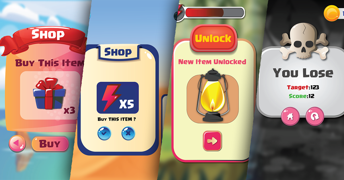 Combo of Awesome Game UI pack 8, 9, 10 and 11 | 2D 아이콘 | Unity Asset Store
