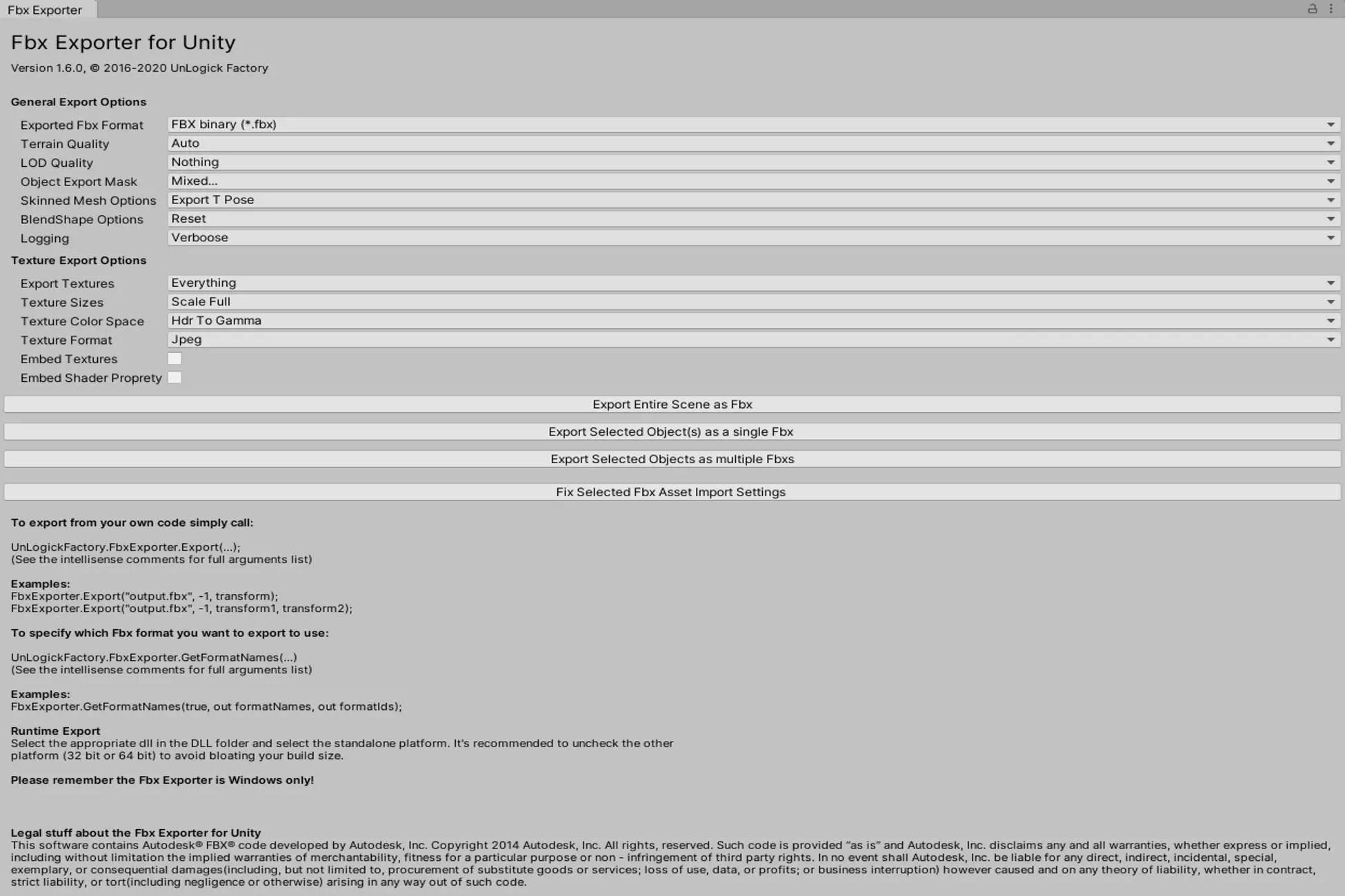Fbx Exporter for Unity