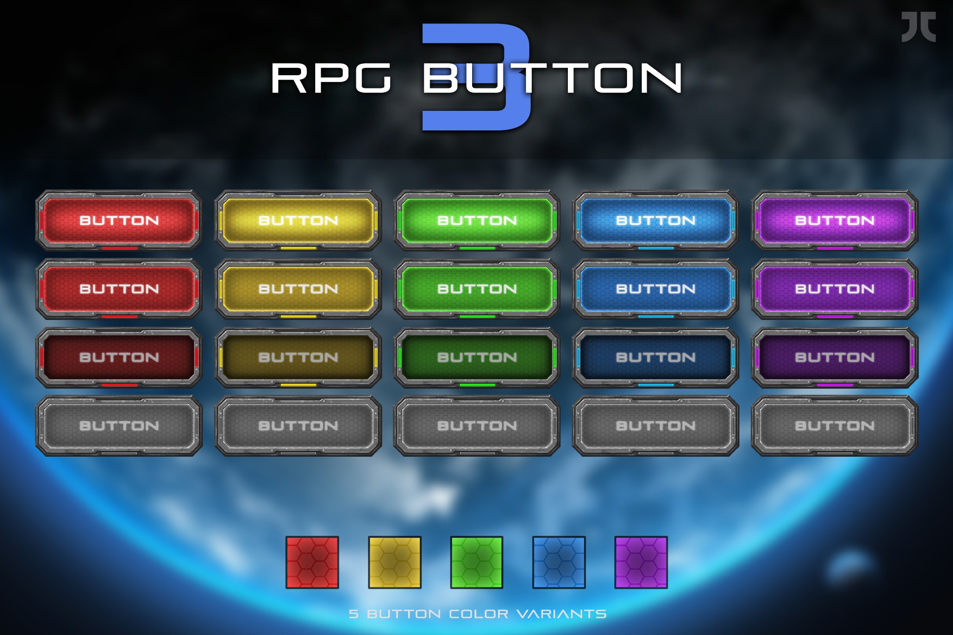 2D Sci-Fi Button 3 | 2D Icons | Unity Asset Store