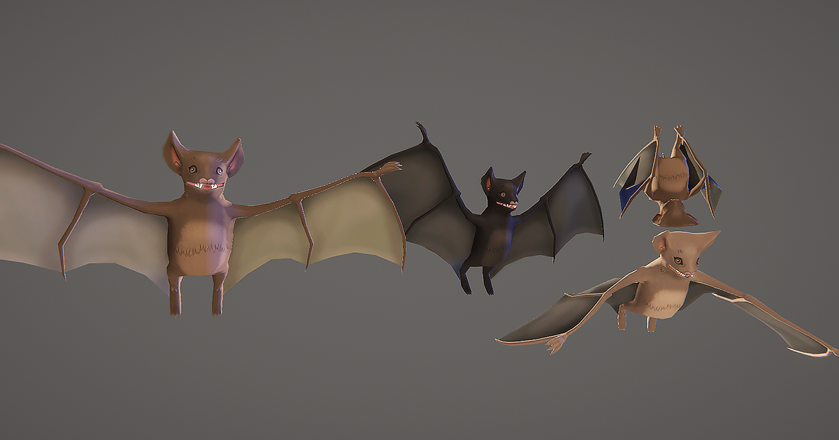 Low Poly Hand Painted Bat | 3D Animals | Unity Asset Store