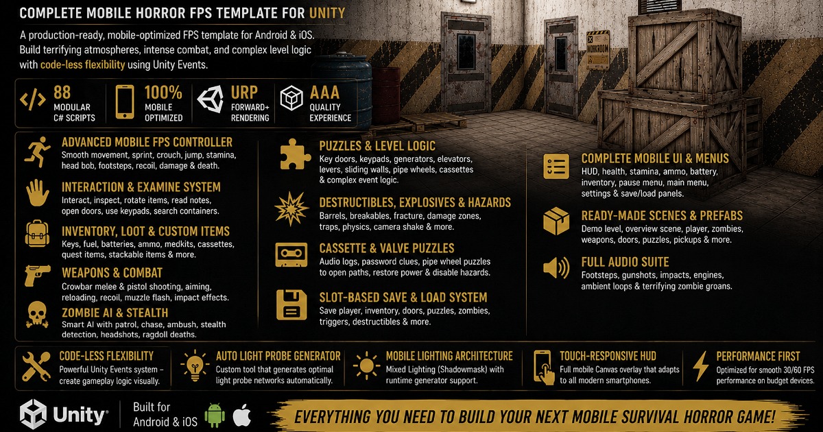 Action Horror FPS Kit (Mobile Edition) | Systems | Unity Asset Store