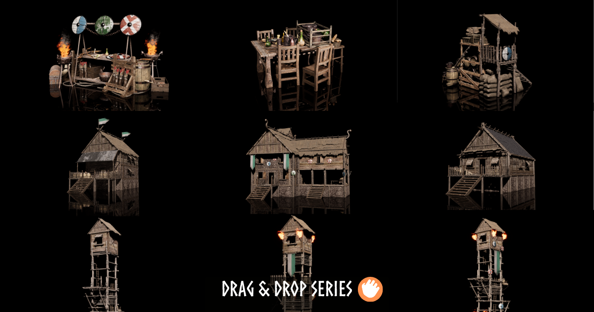 Modular Houses (Modular Medieval Houses, House, Fantasy Houses, Prefab ...