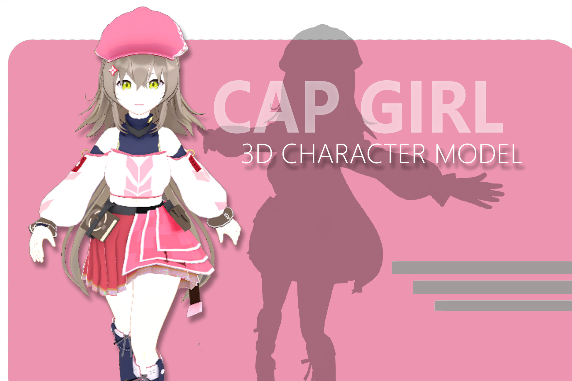 Girl Unity Anime Character Cap Girl | Characters | Unity Asset Store