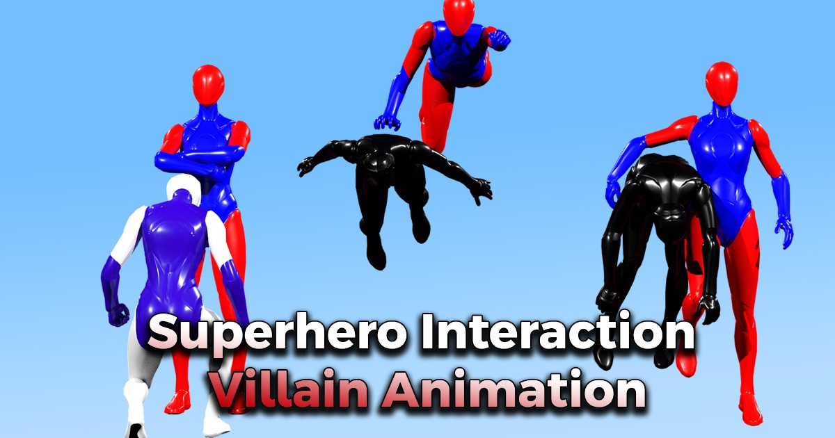 Superhero Interaction Villain Animation