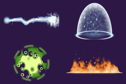 Spell FX - 22 Spell VFX in 7 Elements