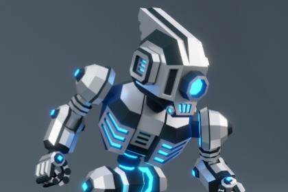Sci‑Fi Robot X-25.2 Low‑Poly Stylized