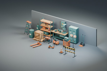 Industrial Workshop — 25 Low Poly Props