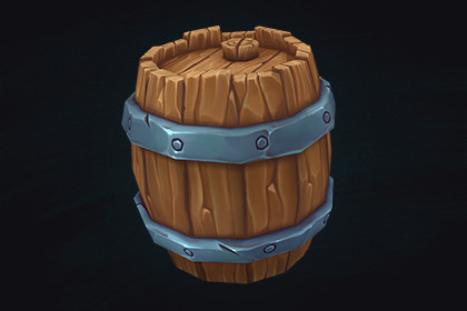Low Poly Stylized Barrel – Hand-Painted Game-Ready 3D Asset