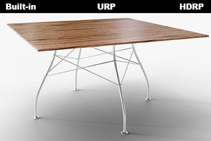Realistic Wooden Table with Metal Legs