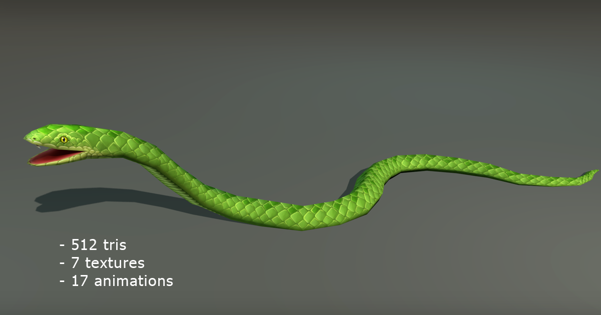 Basic Unity Snake Color Animated Snakes Pack | Characters | Unity Asset Store