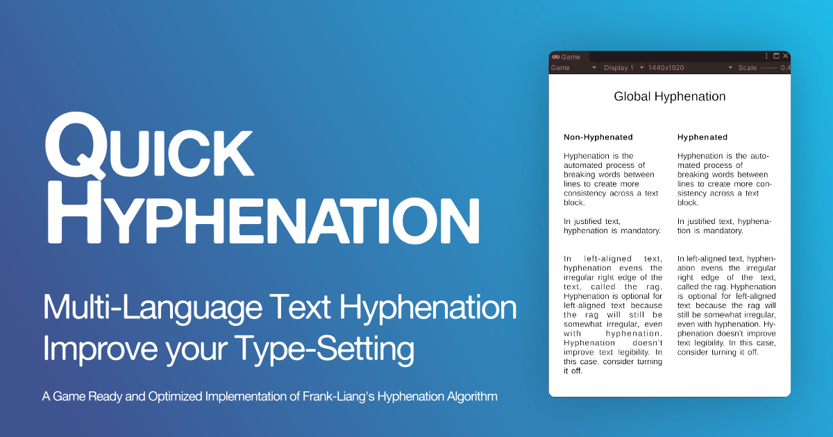 Hypnotation Tool Quick Hyphenation | GUI Tools | Unity Asset Store