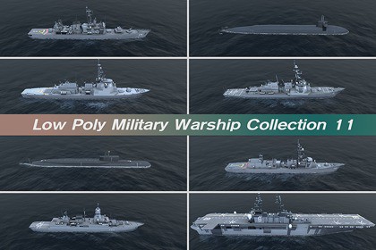Low Poly Military Warship Collection 11