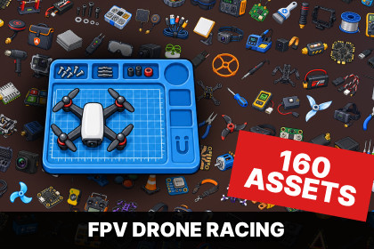 FPV Drone Racing RC Electronics Repair Equipment Icons Pack
