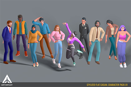 Stylized Flat Casual Character Pack-01