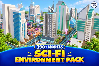 Sci-Fi Environment - Stylized Buildings & Props