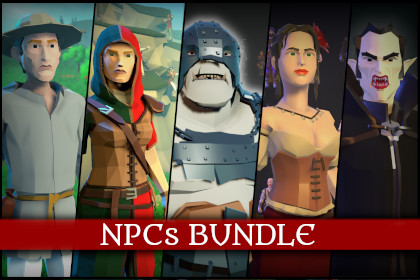 Lowpoly NPCs Bundle MEDIEVAL FANTASY SERIES