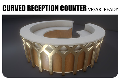 Curved Reception Counter - Game Ready