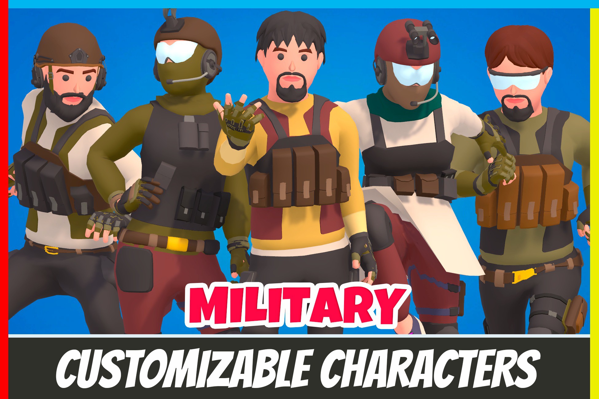Fdc Unity Army Customizable 3D Military Characters Vol 2 | 3D Humanoids | Unity Asset ...