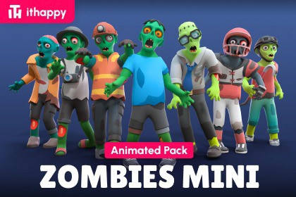 Zombies Mini - Low Poly Animated Pack