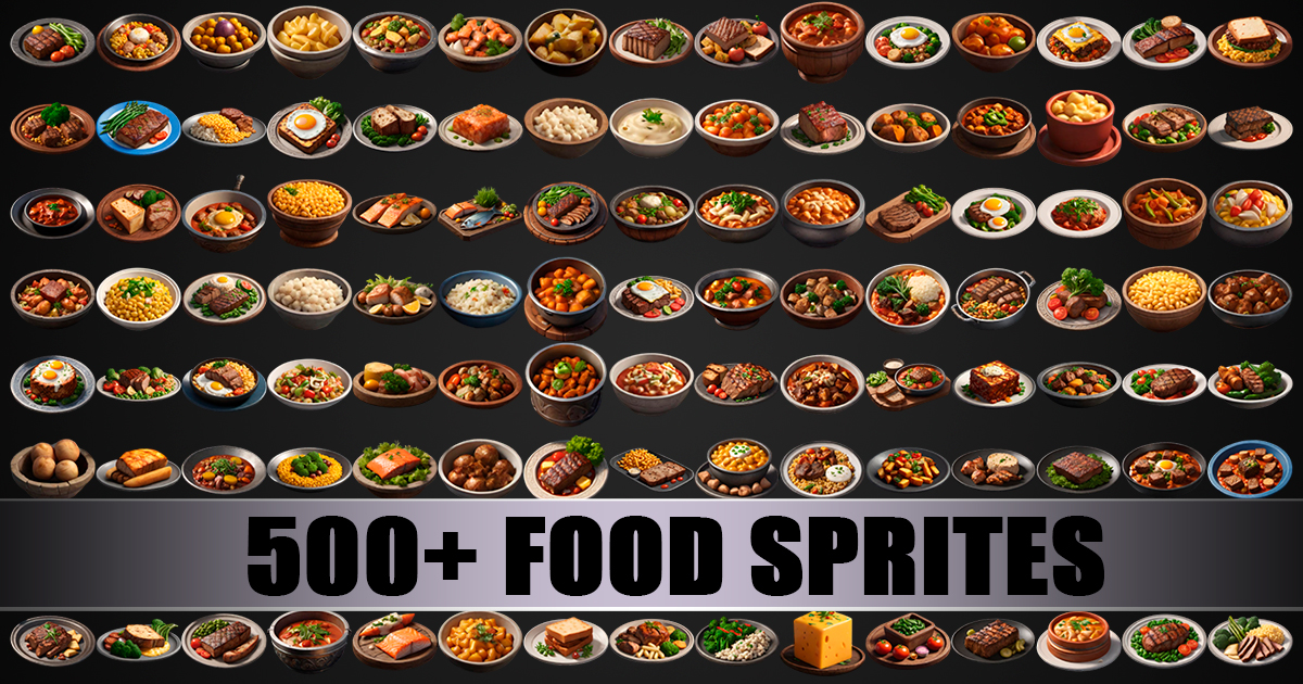 500+ Food Sprites | 2D Icons | Unity Asset Store