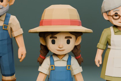 Low-Poly Farm Family — 6 Stylized Characters