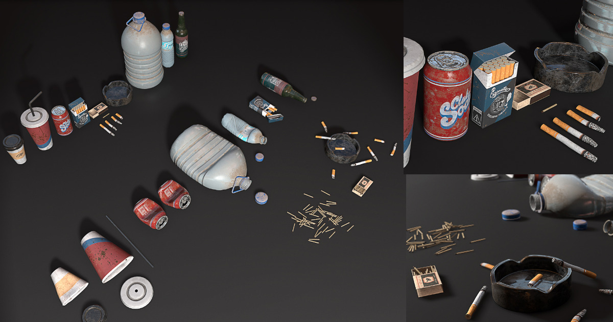 Garbage Collection Unity Trash Set.1 | 3D Props | Unity Asset Store
