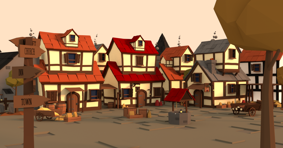 Huge Lowpoly Medieval Asset Pack | 3D Exterior | Unity Asset Store