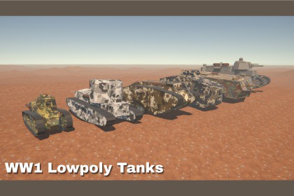 WW1 Lowpoly Tank Asset Pack