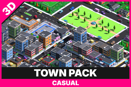 Casual Town Pack - 3D Modular Assets