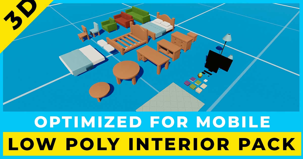 Low Poly Interior Pack – Stylized Furniture Set