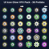 UI Icon Glow VFX Pack — 36 Prefabs | Mobile & Canvas Ready