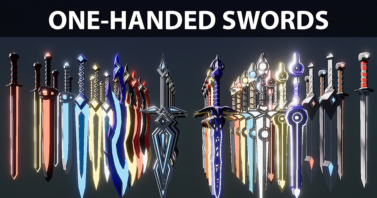 Low Poly Style 1H Swords | 3D Weapons | Unity Asset Store