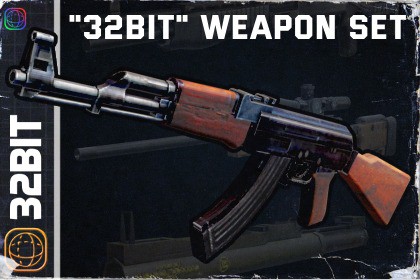 32-bit Retro Weapon and Firearm Set