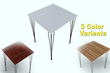Square Cafe Table with Metal legs 3 Package