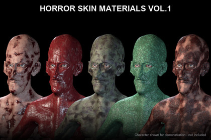 Horror Skin Materials Vol.1 - 15 Seamless PBR Creature Skins (4K)