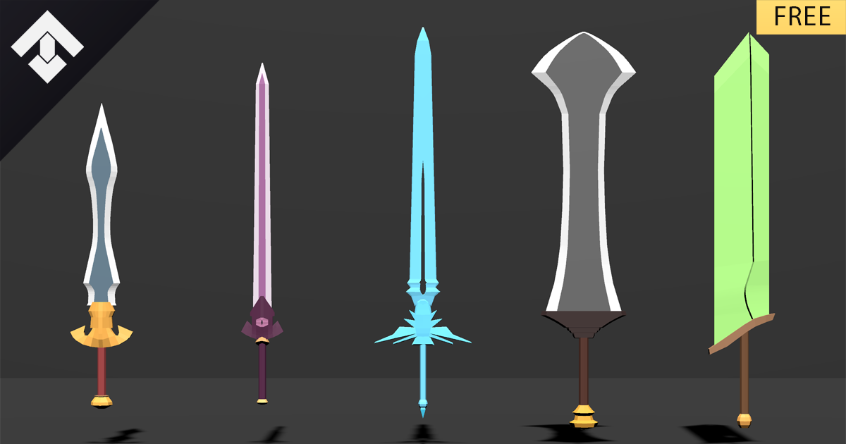5 FREE 3D Low Poly Fantasy Swords Pack | 3D Weapons | Unity Asset Store