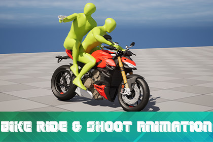 Bike Ride & Shoot Animation