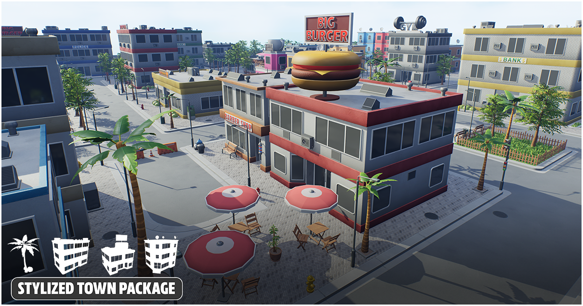 Stylized Town Package | 3D Urban | Unity Asset Store