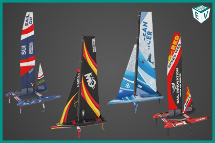 Yacht Hydrofoil Sailing Boats HDRP URP Textures