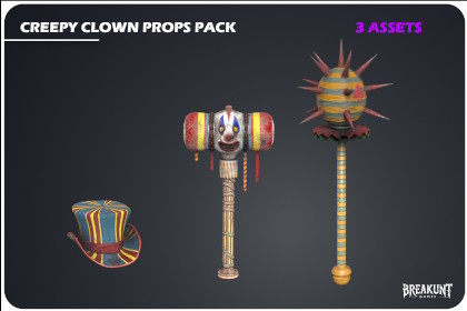 Creepy Clown Props Pack - 3 Assets