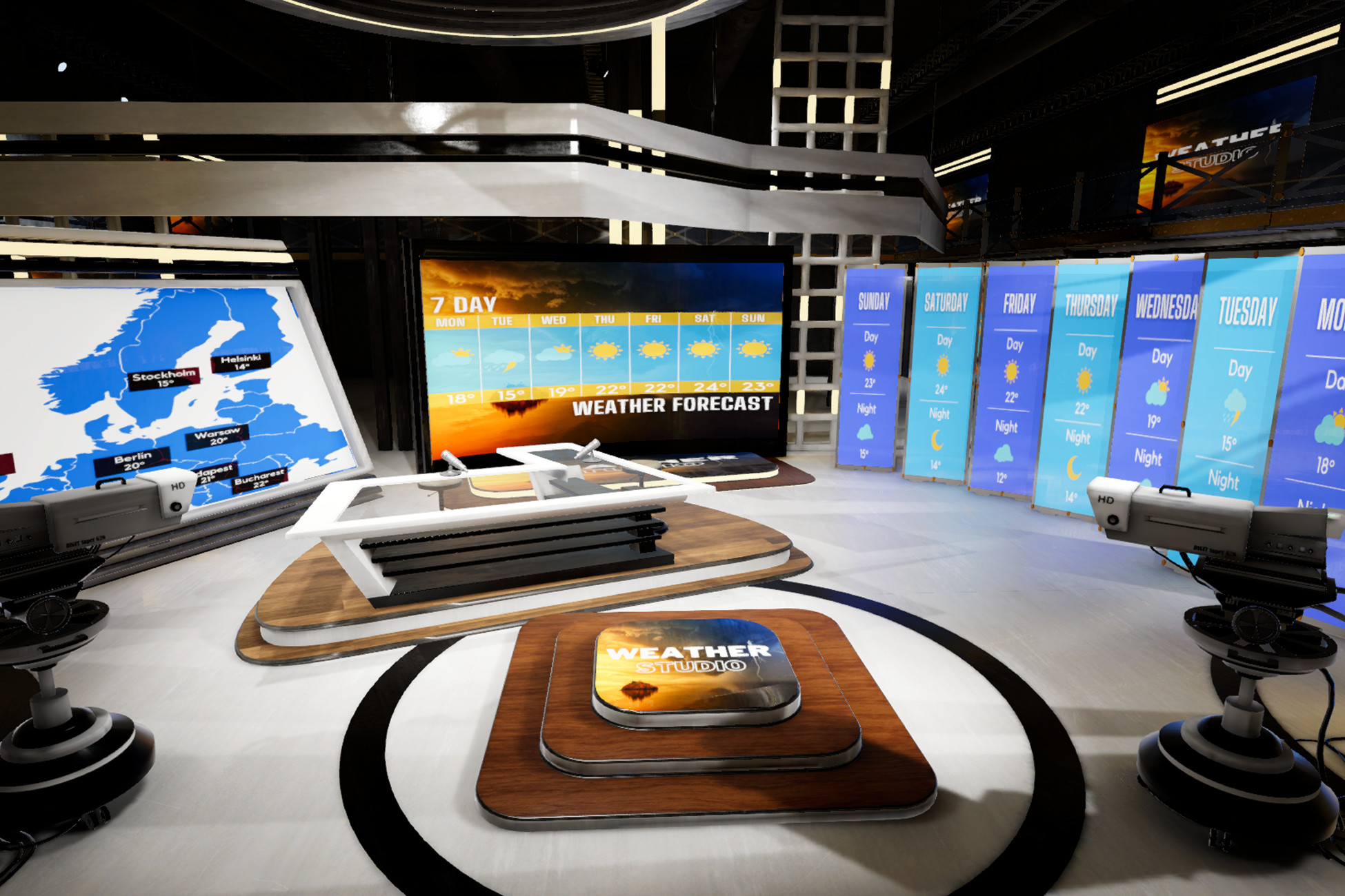 Empty Weatherstudio Weather TV Studio (URP) | 3D Interior | Unity Asset Store