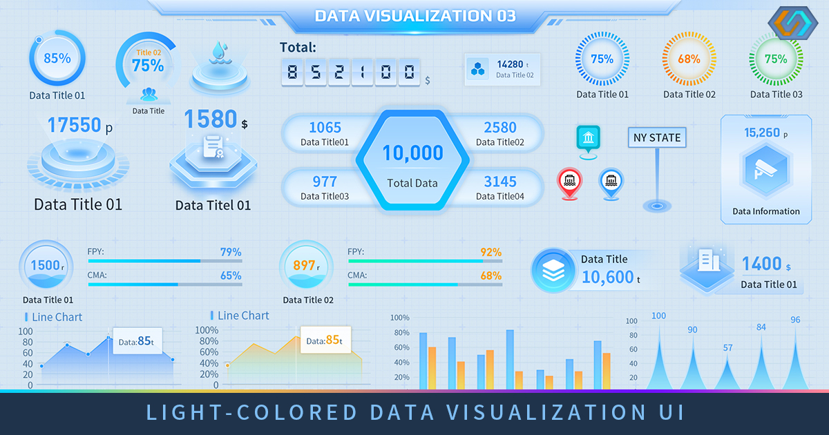 Coloured Gui Light-colored Graph And Chart UI Pack | 2D GUI | Unity Asset Store
