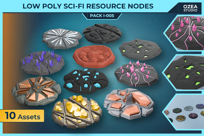 Low Poly Sci-Fi Resource Nodes Pack I-005