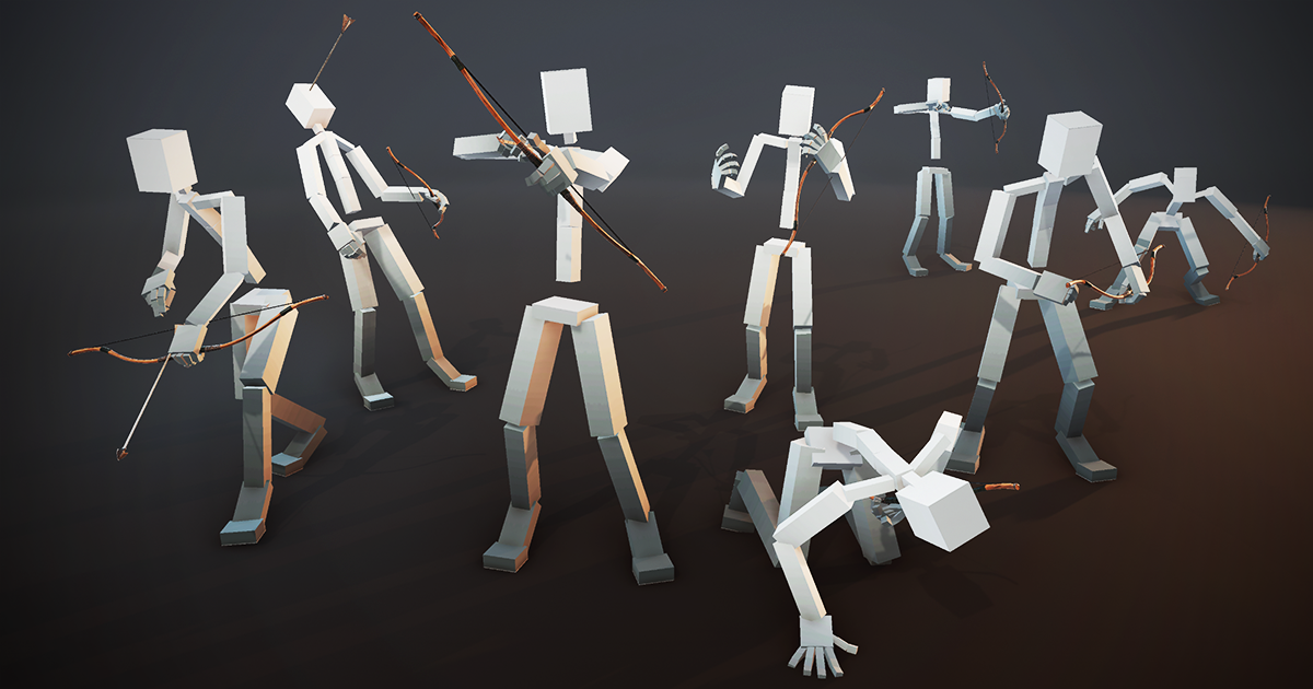 Unity Arch Cartoon Archer's Animations | 3D 애니메이션 | Unity Asset Store