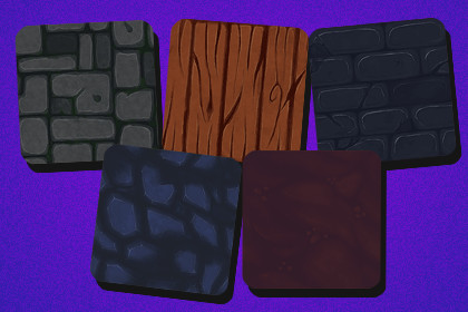Hand Painted Dungeon Tiled Materials