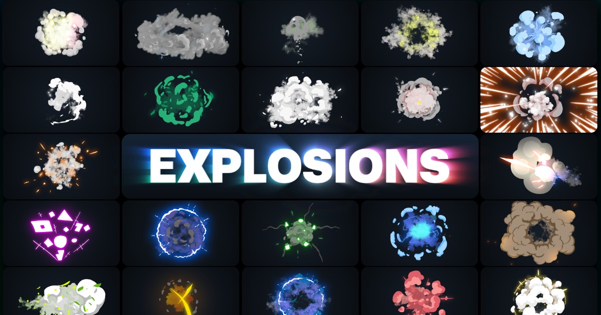Advanced Explosions Pack 23-44 | 2D Textures & Materials | Unity Asset ...