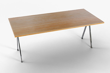 Contemporary Wooden Table with Metal Legs